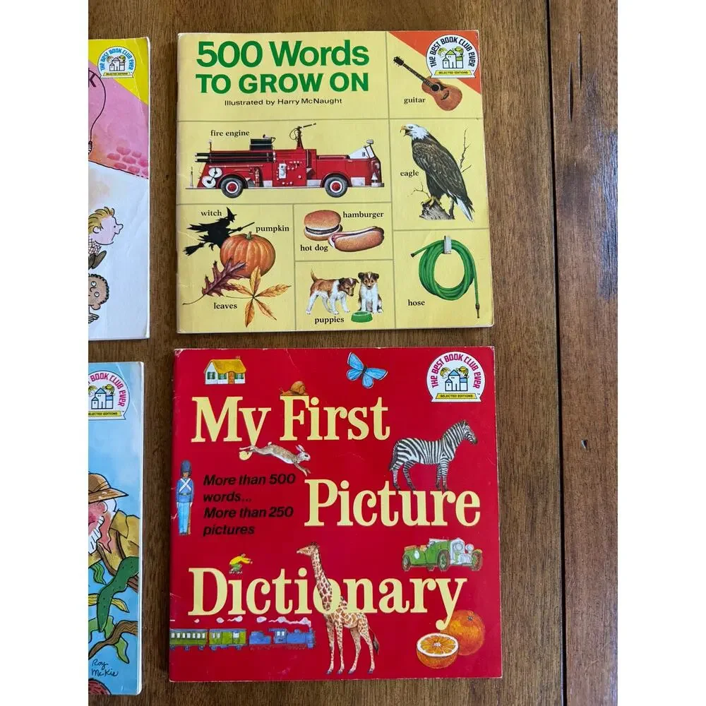 Vintage Early Learning Book Lot Reading Vocabulary Dictionary Riddles 1970s